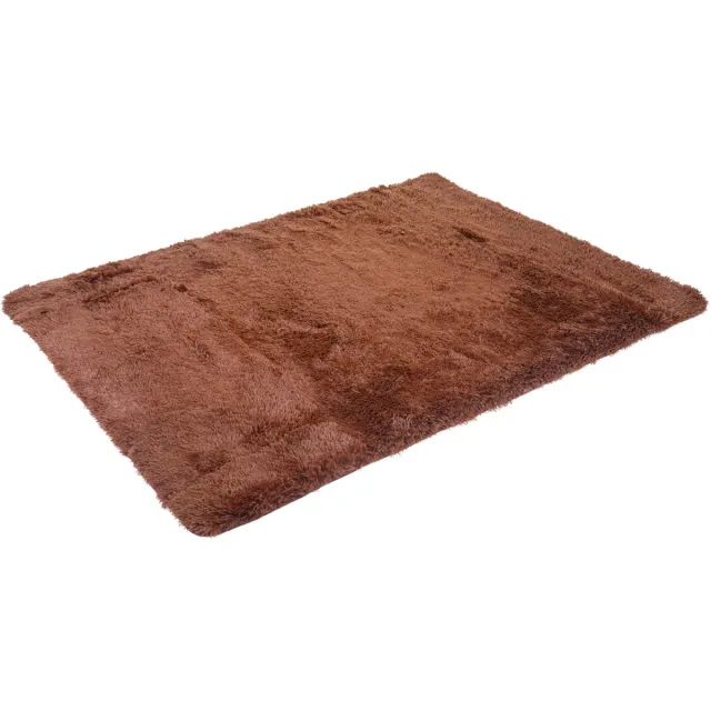 MCW Tapijt MCW-F69, shaggy loper met hoge pool, stof/textiel, donzig en zacht, 200 x 140 cm ~ donkerbruin