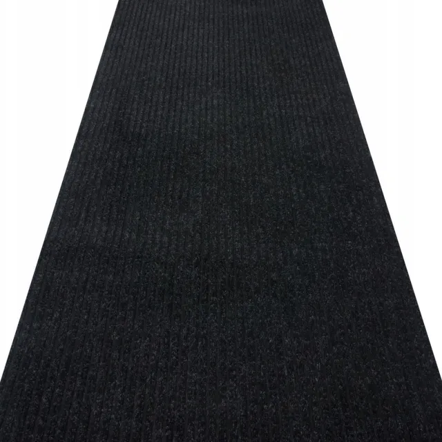 Eureka Home Markless deurmat op - 80 cm breed - antislip en vuilafstotend Zwart