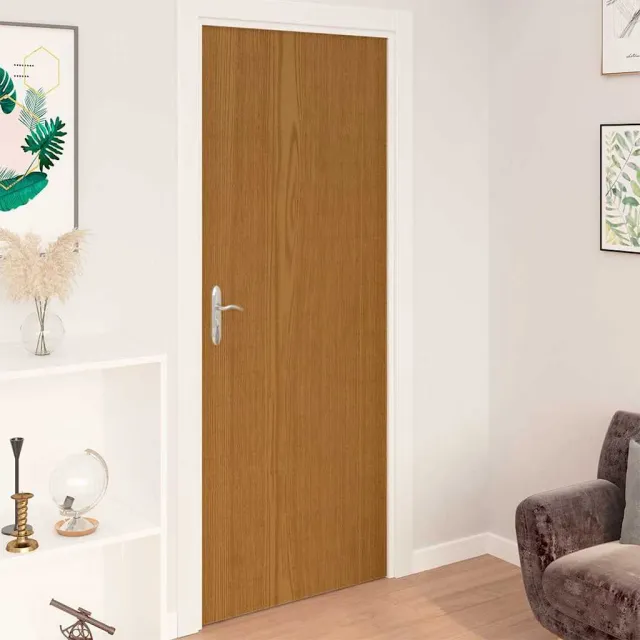 vidaXL Deurfolies zelfklevend 2 st 210x90 cm PVC lichteikenkleurig Bruin