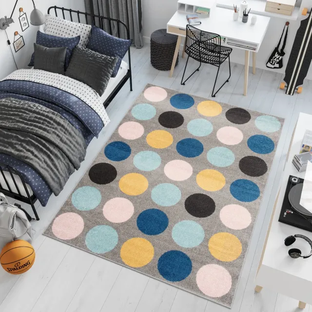 Tapiso Lazur Vloerkleed Blauw Grijs Modern Woonkamer Tapijt Maat- 200x290 Geel Blauw Grijs