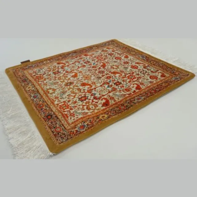 Susa Style SusaStyle - OUTLET - Wandkleed Bog Tshien – 53x43 cm – Perzisch design – Luxe woondecoratie met zijdezachte glans Honing, oker, rood/oranje, zwart, crème, petrol, blauw, geel, cognac, olijfgroen