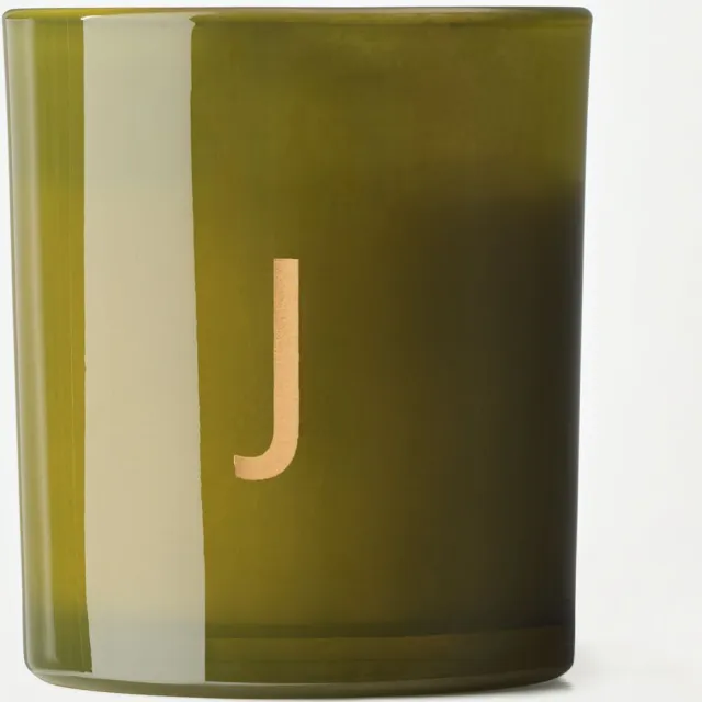 HEMA Kaars in glas ⌀8x9cm letter J (groen)