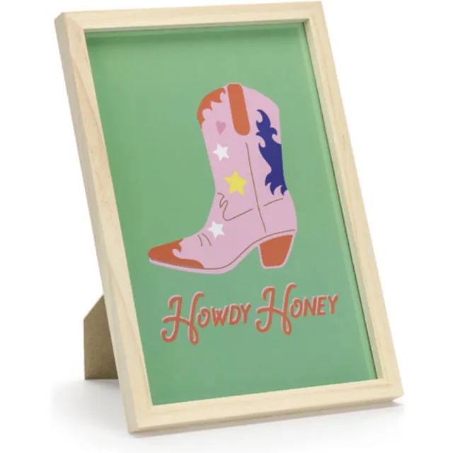 Party-Decoration Houten Frame - Howdy Honey Laars - 20 x 30 cm Multikleur