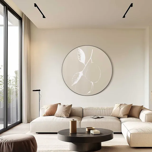 Pronkstuk Peren Pronkstuk Muurcirkel - Luxe Muurcirkel 120x120 cm op Dibond - Sfeervolle Wanddecoratie voor Woonkamer & Slaapkamer Multicolor