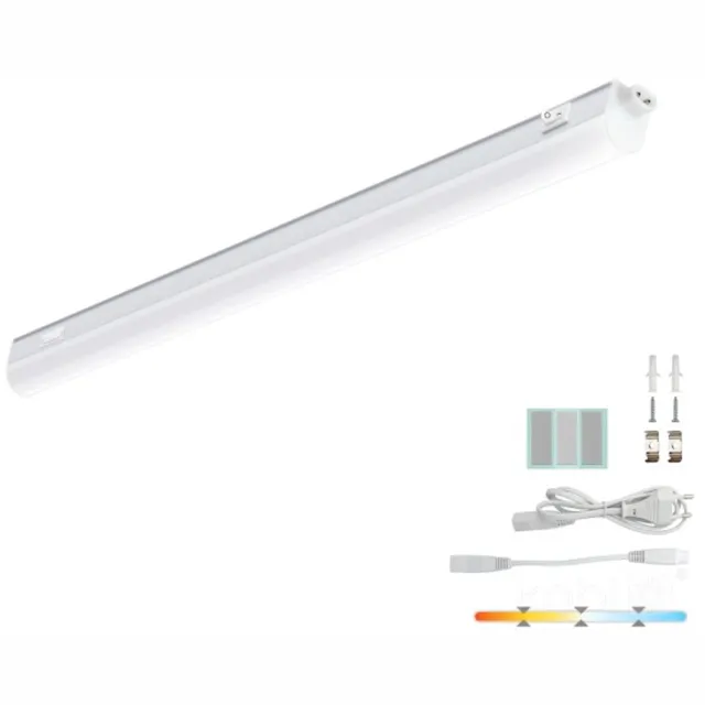 Kobi LED Montagebalk 8W - 3 CCT Instelbaar - 3000K/4000K/6500K - 60cm - Incl. stekker | Geen fitting | Warm Wit-Koel Wit-Daglicht | 8 watt | 25.000 Branduren