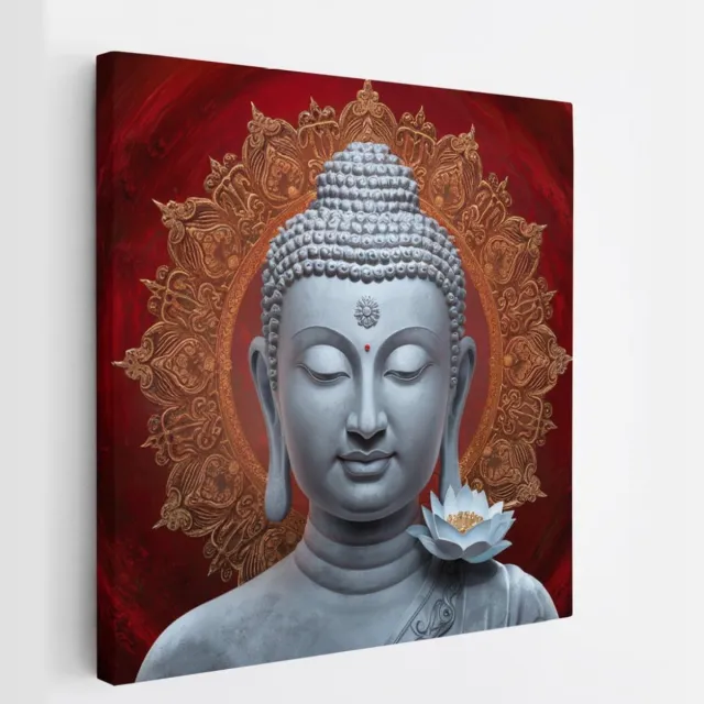 Saammp Canvas Schilderij - Boeddha - Religie - 40x40 - Foto op canvas - Wanddecoratie - Muurdecoratie Woonkamer - Canvas schilderijen Multicolor