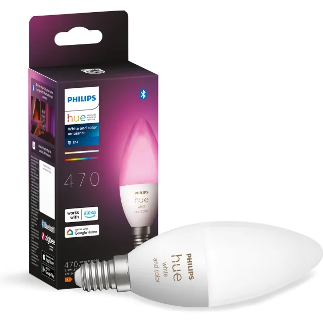 Philips Hue Kaarslamp Lichtbron E14 - wit en gekleurd licht - 5,2W - Bluetooth