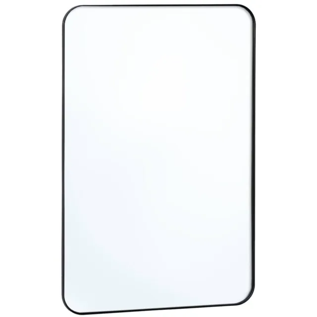 sweeek Rechthoekige zwarte spiegel staal 90cm - sweeek