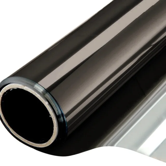 Inf Raamfolie privacybescherming zonwering spiegeleffect 60x200 cm Black