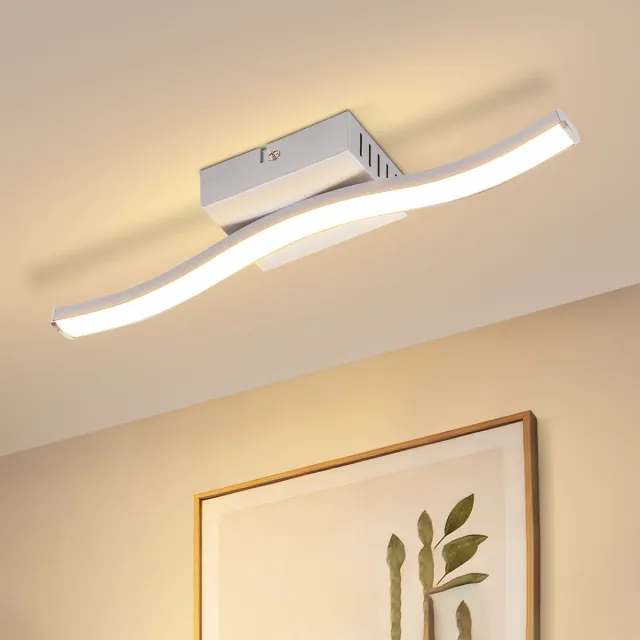 NETTLIFE LED Plafondlamp – Zilver – 6W – golfpatroon – 3000K Warmwit – Voor Keuken Gang Woonkamer Natuurlijk