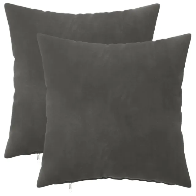 vidaXL Plaid kussen 2 st HEERLEN Donkergrijs 40 x 40 cm fluweel