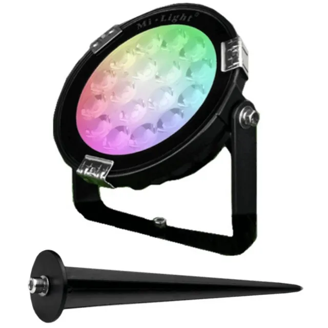 RexTech Milight wifi LED - tuinspot/schijnwerper - RGBWW - 9W - Buitenlamp Zwart