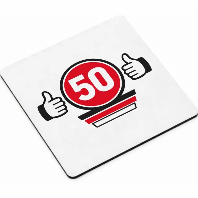 Mr Cadeautjes MDF magnetische fotolijst vierkant 9,5 - design Een compacte verjaardagsbadge met een eigenzinnige sportieve | cadeau Wit