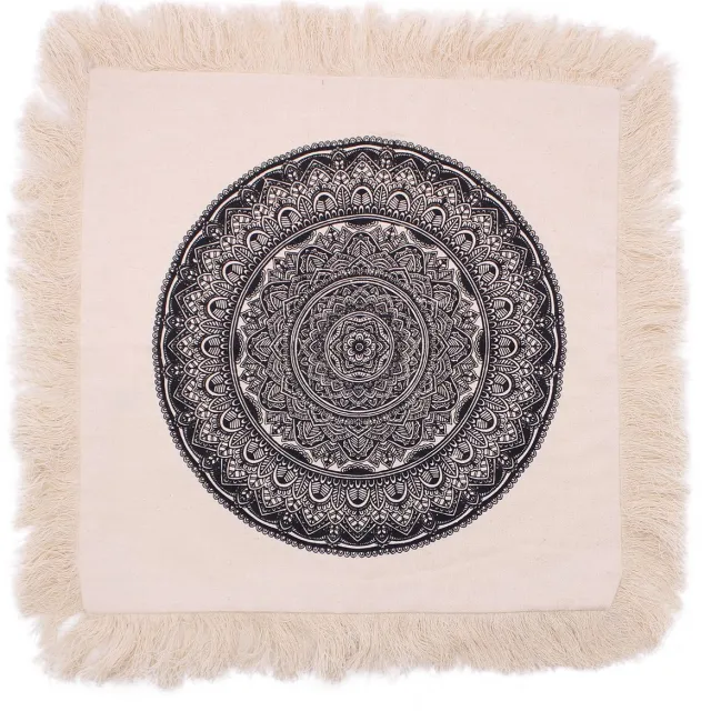 Ancient Wisdom 4 x Ancient Wisdom - Kussen - Mandala kussen 45x45 cm zwart katoen