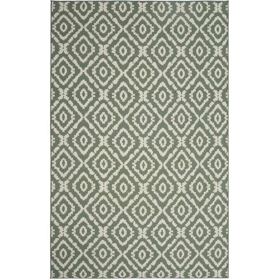 vidaXL Gebied Tapijt OLITE Natuurlijk en Groen 160 x 230 cm PET Bruin