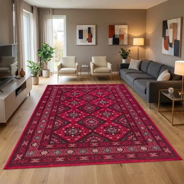 TapisTrend Oosters tapijt Rood 80x300 cm Traditioneel met geometrische medaillons voor de woonkamer, slaapkamer en eetkamer