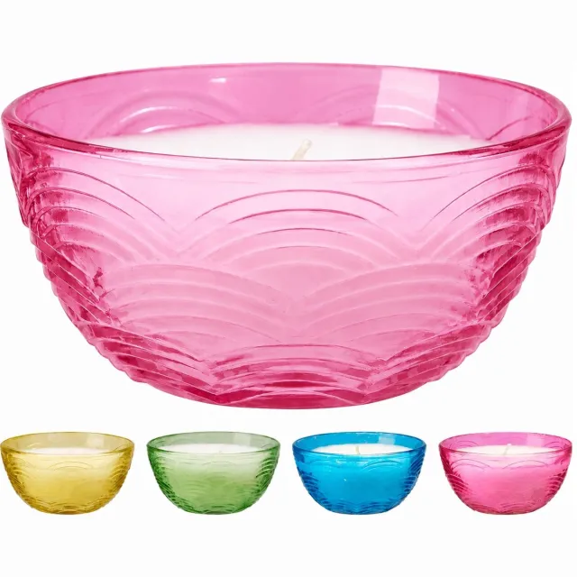 Koopman Citronella kaars in glazen kom set van 2 stuks Roze