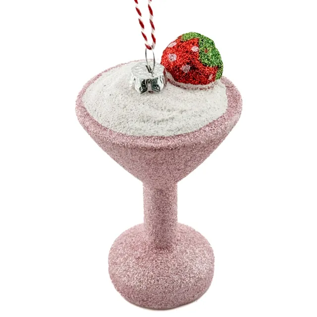 homebound by ky Kersthanger cocktail glitter | 6,2x6,2x11,5cm | kerst | kerstbal Roze