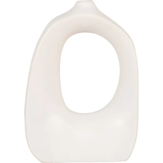House Nordic Vaas in organische vorm wit keramiek 9x20x27,5 cm