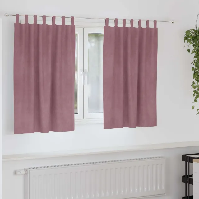 vidaXL Gordijnen 2 st Donkerroze 140 x 140 cm fluweel