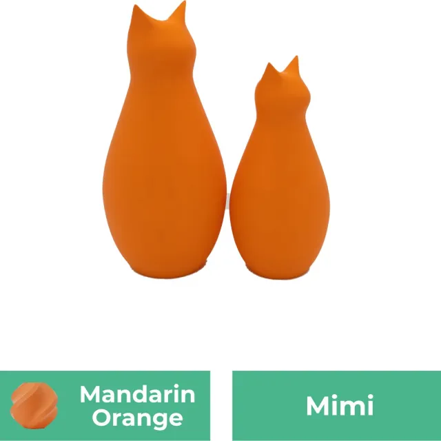 Lovora Mimi Vaas - 3D geprint - Kat - Oranje - 34CM