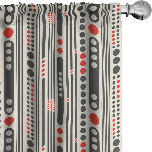 ABAKUHAUS Moderne geometrische gordijnen – 2-delige set 75×175 cm microvezel Anthrazit