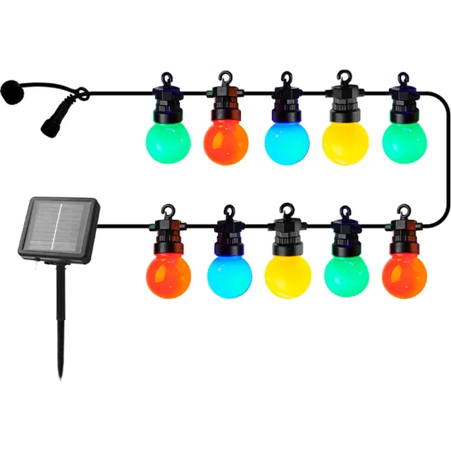 Sirius Lucas Solar - Start set - Inclusief Solar Panel! - Voor binnen en buiten! - Uitbreidbaar systeem - 10 LED's - 4 kleuren - Tuinverlichting op zonne-energie - Tuinverlichting