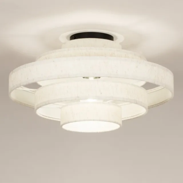 Lumidora Plafondlamp 75090 - Plafonniere - JULIA - E27 - Beige - Creme - Textiel - ⌀ 38 cm