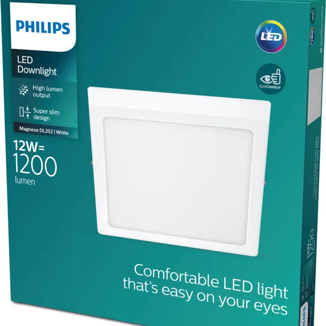 Philips Magneos plafondlamp - wit - vierkant - klein