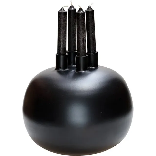 Vase The World Kandelaar Valdes | Zwart - Black | Ø25 x H24 cm