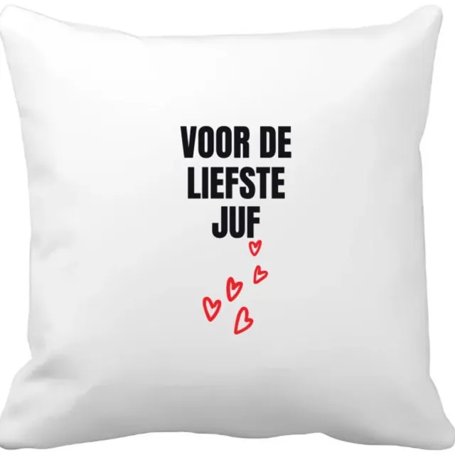 Akyol voor de liefste juf Kussen hoes - Juf - cadeau juf - cadeau - bedankje juf - juffendag - lerares - 40 bij 40 cm Multicolor