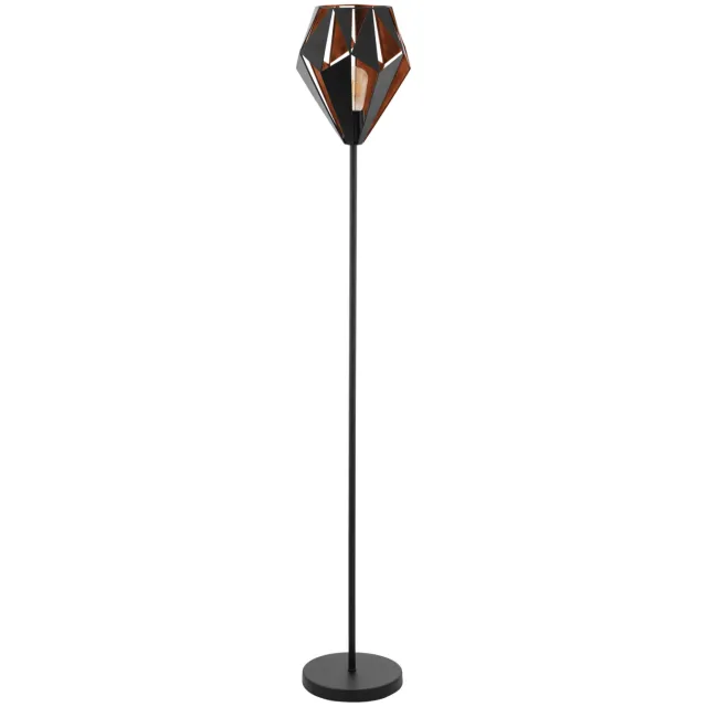 EGLO vloerlamp Carlton 1 Zwart;Koper
