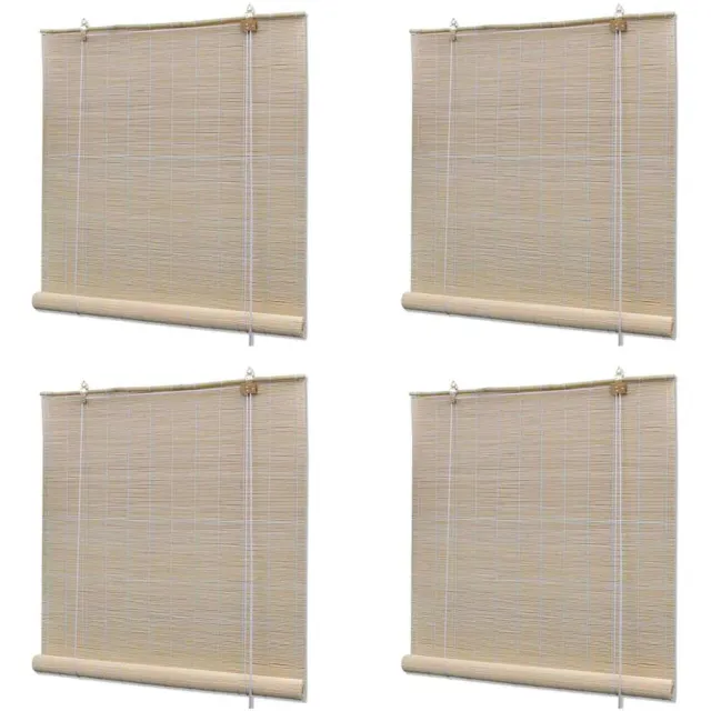 vidaXL Rolgordijnen 4 st 120x160 cm bamboe natuurlijk beige