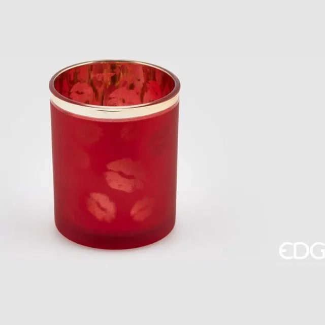 EDG - Enzo De Gasperi Theelichthouder Kusjes H8 D7 Valentijn hart love rood