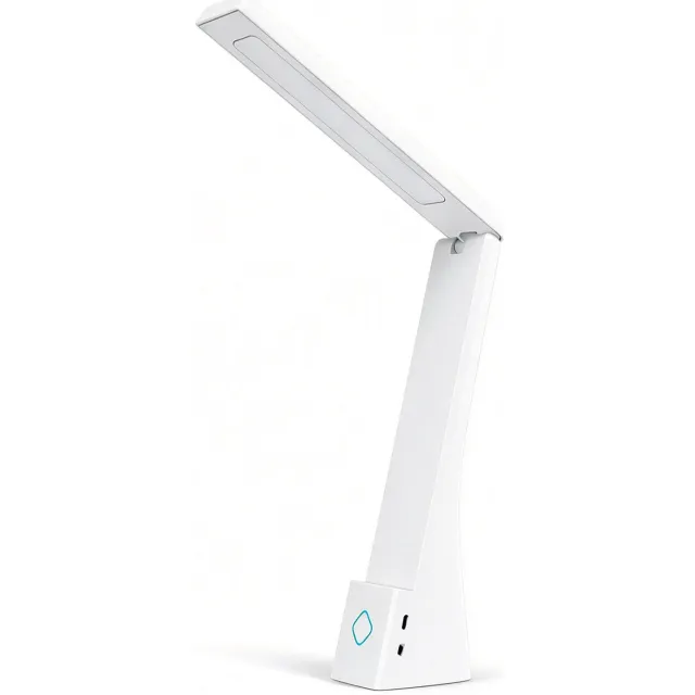 carmdering LED Bureaulamp Draadloos – Dimbaar met Touchbediening – Draaibare Leeslamp & Tafellamp – Tot Uur Accuduur – USB-C Oplaadbaar- 3 Lichtstanden - 3 Kleuren - Wit Grijs
