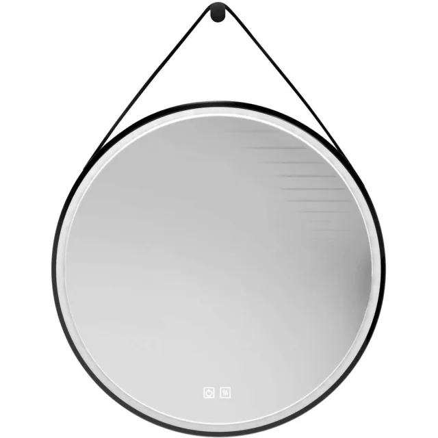 kielle Idolio - Spiegel met LED verlichting en verwarming, diameter 59 cm, zwart 50324004