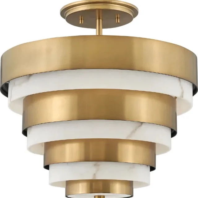 Hinkley LED Plafondlamp Echelon | 3X E14 Max 40W | Dimbaar | Heritage Brass Geen