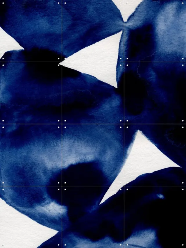 IXXI Shapes 13X, Mareike Böhmer - 60 x 80 cm - Grote wanddecoratie en posters - Grafisch Ontwerp, Abstract, Abstract, Minimalisme, Aquarel, Woonkamer Wit / Blauw