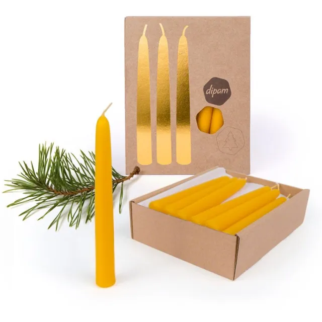 Dipam Bijenwas Kerstboomkaarsjes Dipam Meerkleurig