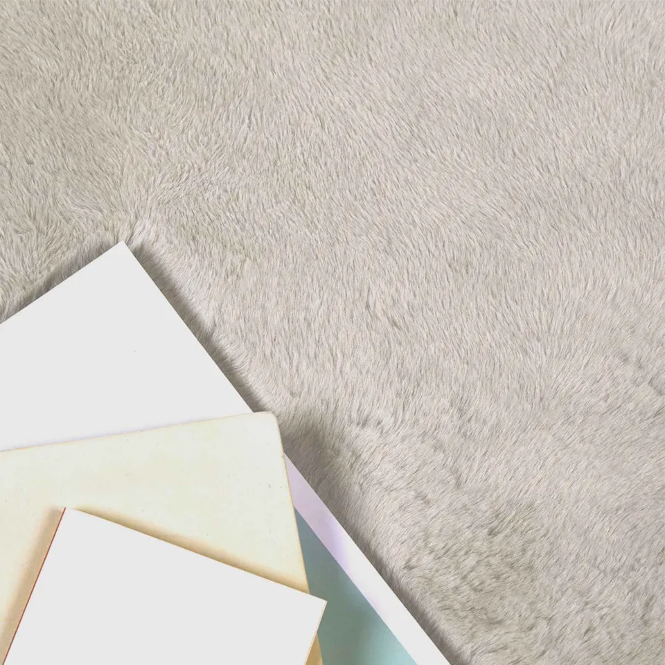 vidaXL Antislip vloerkleed van imitatie konijnenbont OLITE Beige, foto 4