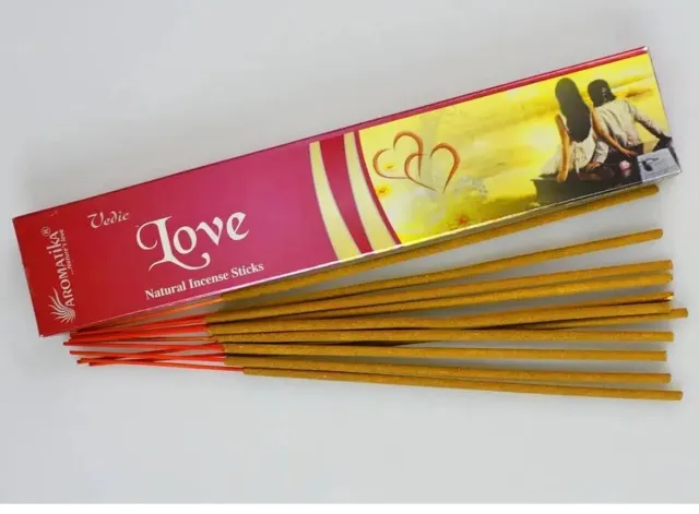 AUM Fragances 2 stuks Natuurlijke wierook - Vedische LIEFDE - toewijding 2x12 stokjes naturel