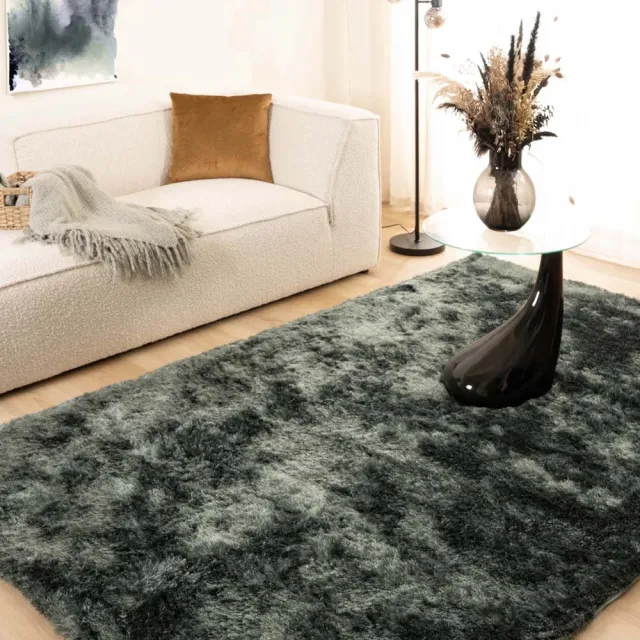 Tapeso Shaggy vloerkleed - Spark blauw 80x150