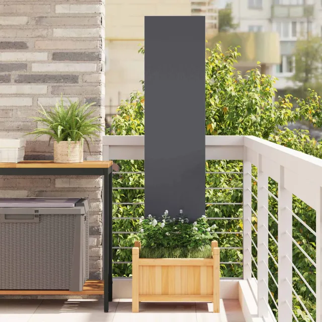 vidaXL Tuin Privacy Screen Antraciet 32 x 140 cm Koudgewalst staal Anthraciet