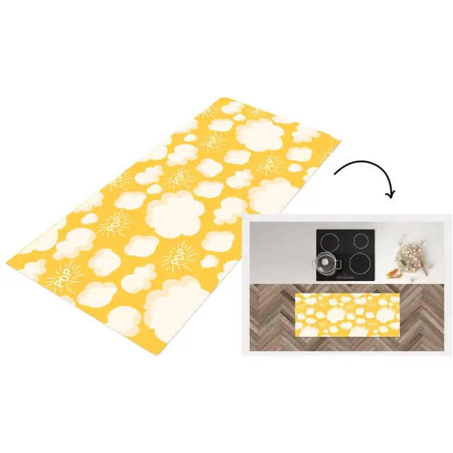 KitchenYeah Keukenloper - Loper keuken - Popcorn - Quotes - Patronen - Pop - Keukenloper vinyl Multicolor