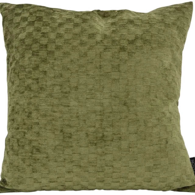 NOVÉE Chenille Checker Groen Kussenhoes | 45x45 cm | Polyester