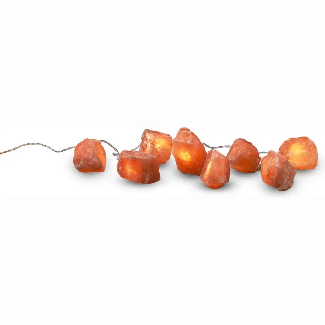 Himalaya Salt Dreams Himalayazoutkristallen Verlichting - Fire Stone - Lichtsnoer Op batterij - 8 stuks - Sfeerverlichting - Ledverlichting - Woonaccessoires - Oranje