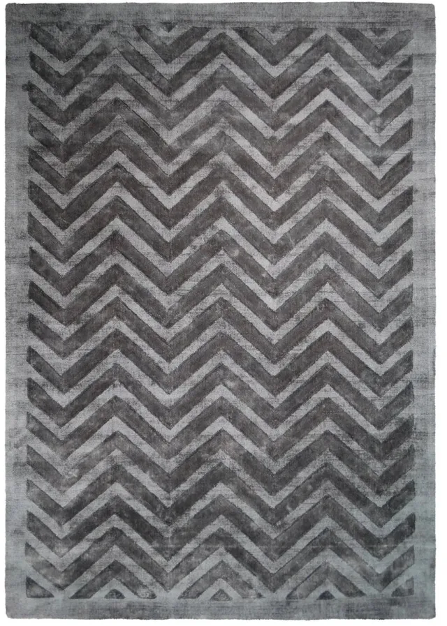 Dutch XXL Retro Vloerkleed | Tapijt | Luxury | Zigzag | Grijs/Antraciet | 80x150 cm