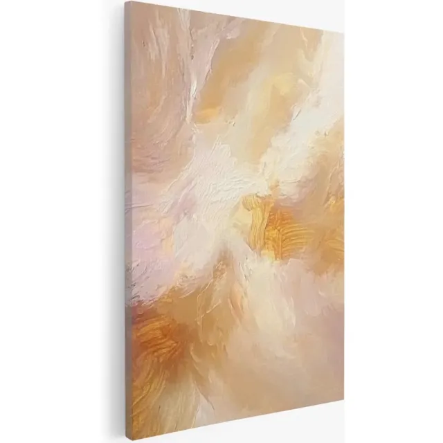 Saammp Canvas Schilderij - Minimalistisch - Beige - Abstracte wanddecoratie - 75x100 - Foto op canvas - Wanddecoratie - Muurdecoratie Woonkamer - Kantoor Decoratie Multicolor