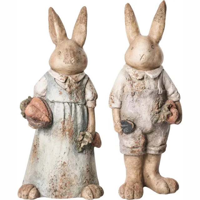 Beliani BAROLO - Set van 2 tuinbeelden - Meerkleurig - Magnesiumoxide