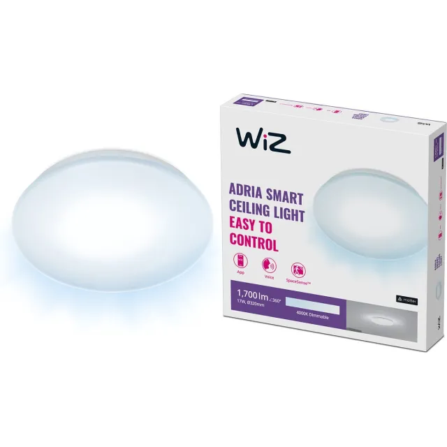 WiZ Plafondlamp Adria Wit Koel Wit ⌀32cm 17w